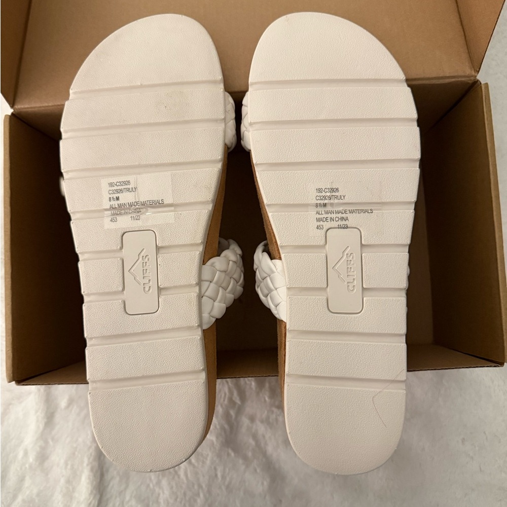 Cliffs by WHITE MOUNTAIN Braided Sandals - White and Tan - Picture 5 of 5
